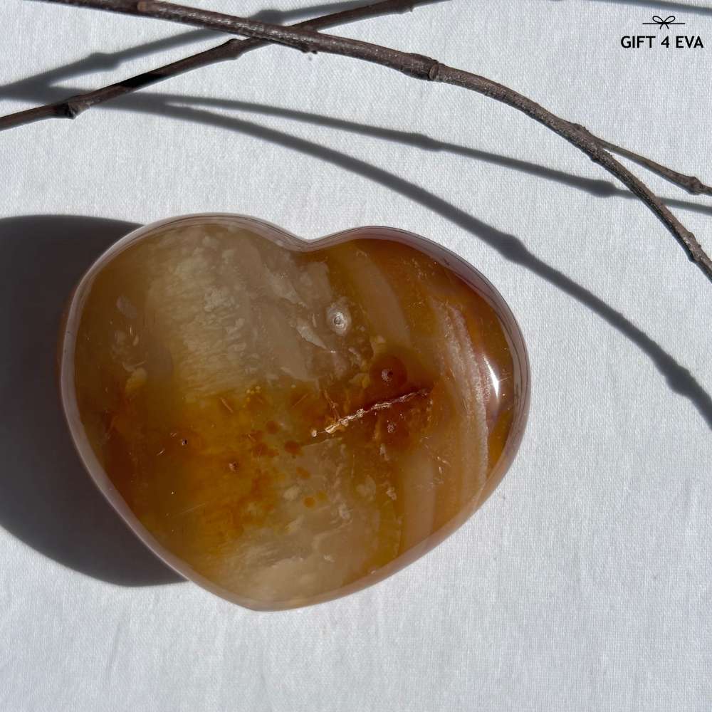 Carnelian Puffy Heart