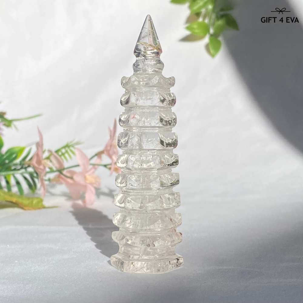 Clear Quartz Wenchang Pagoda Tower