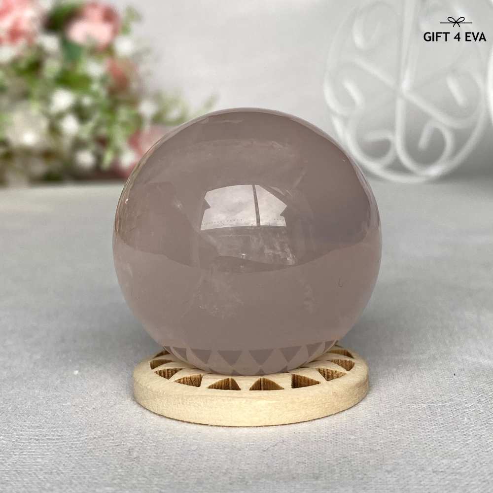 12 Rays Asterism Rose Quartz Sphere 39MM