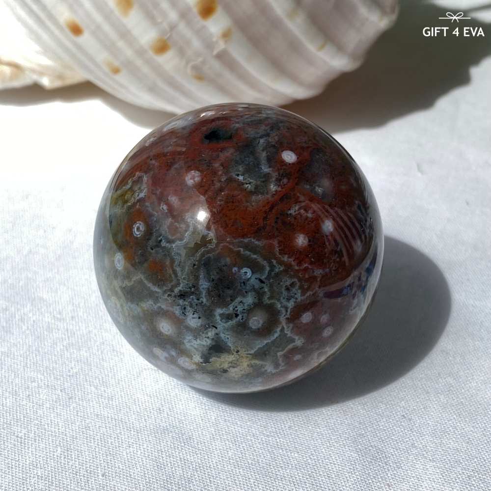 Orbicular Ocean Jasper Sphere 49MM