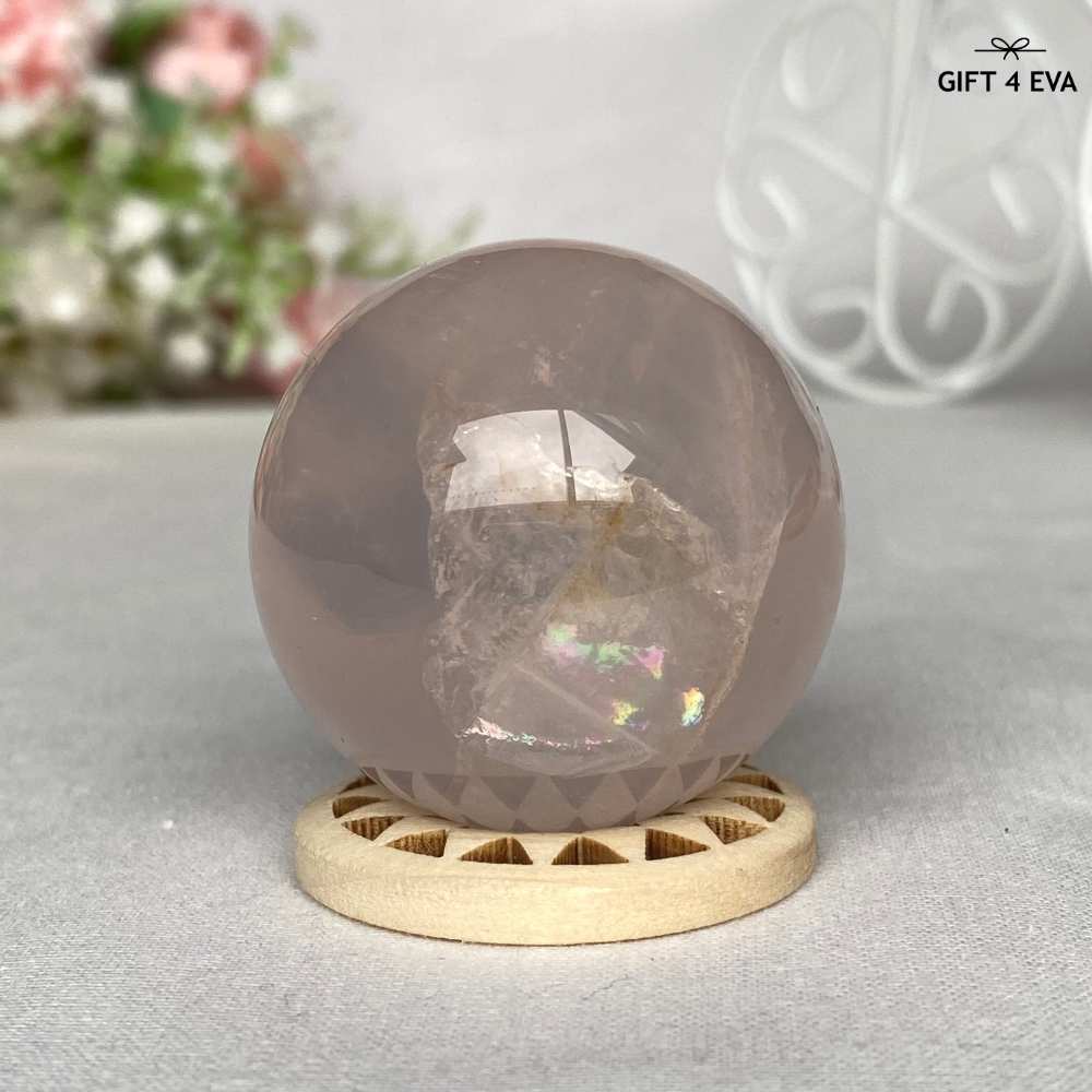 12 Rays Asterism Rose Quartz Sphere 39MM