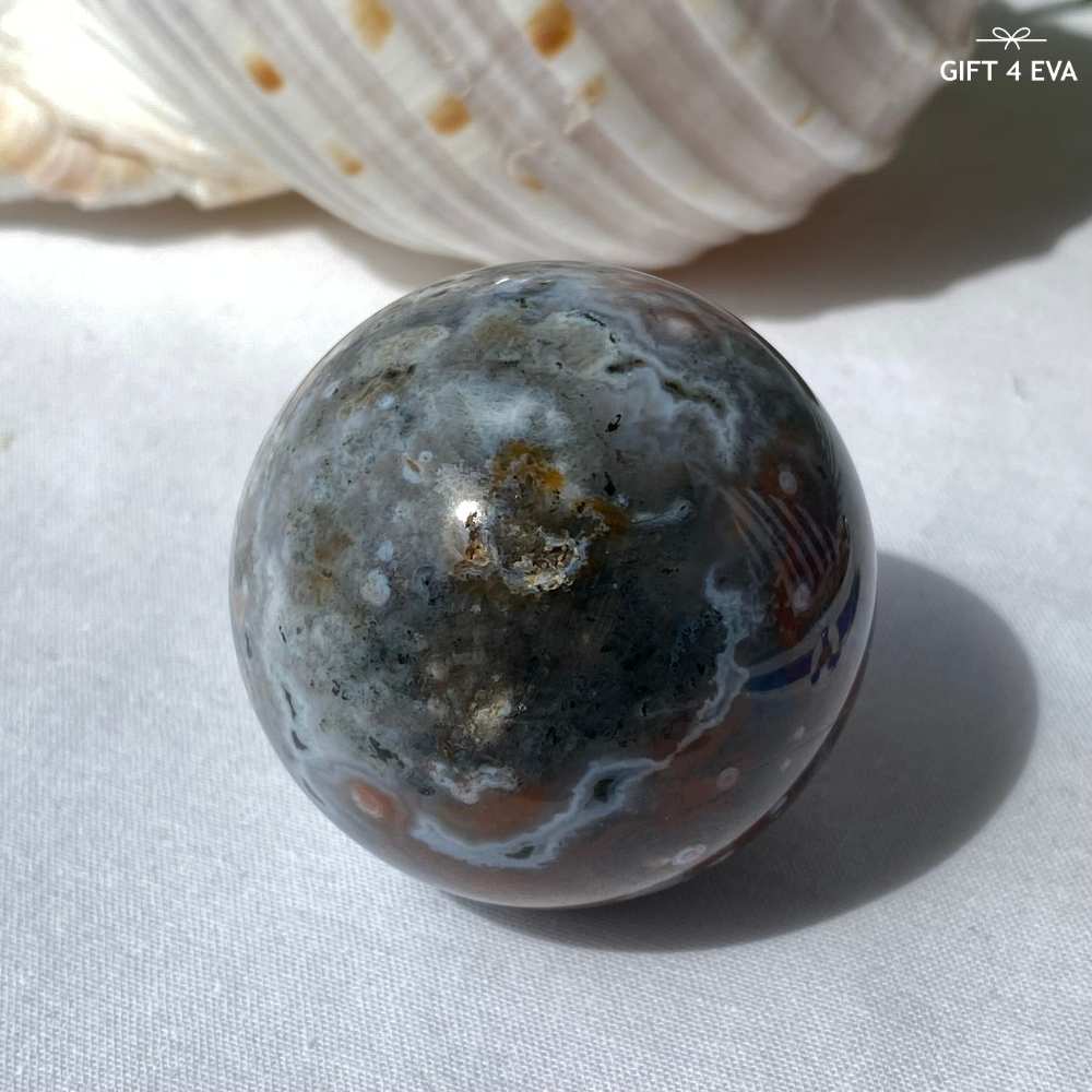 Orbicular Ocean Jasper Sphere 49MM