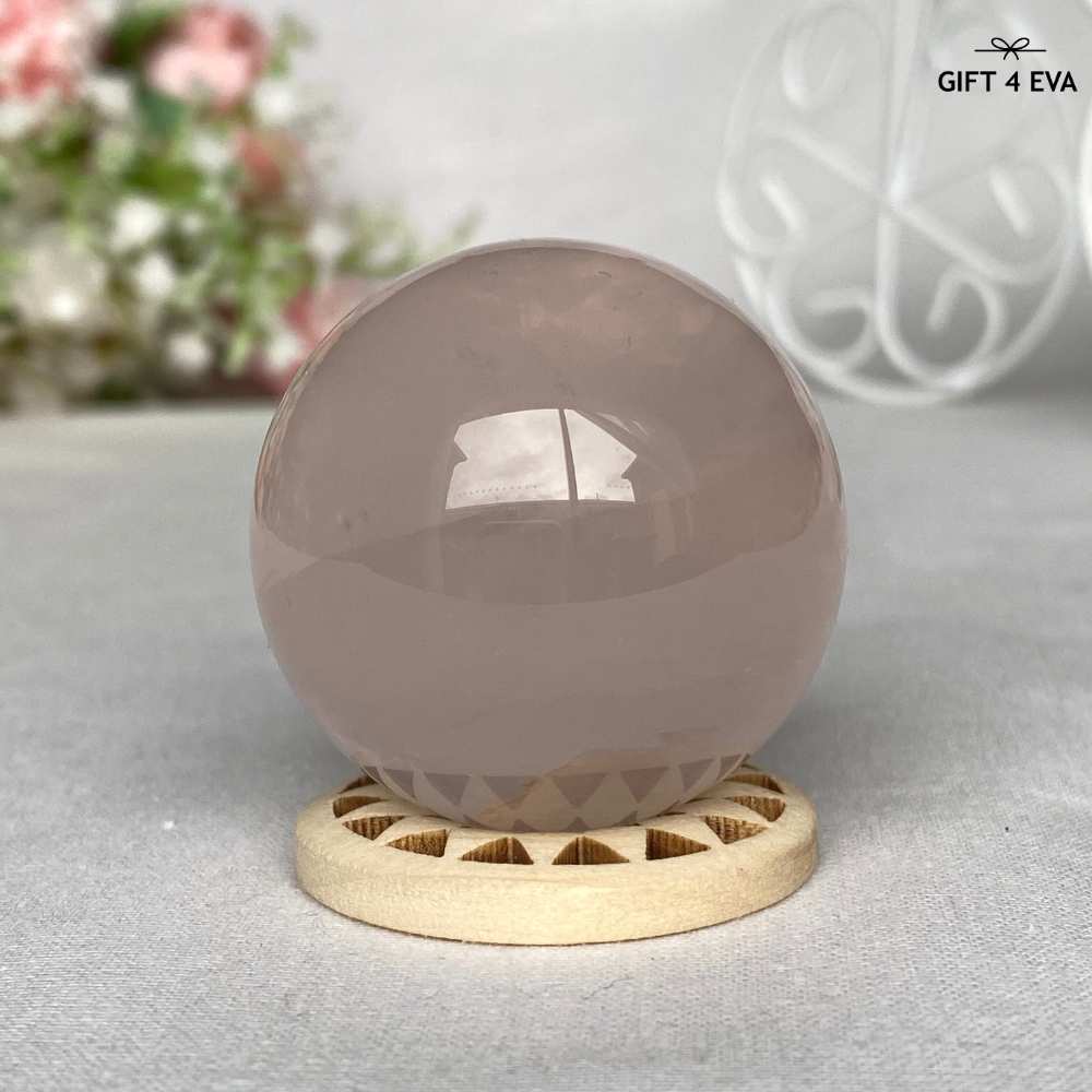 12 Rays Asterism Rose Quartz Sphere 39MM