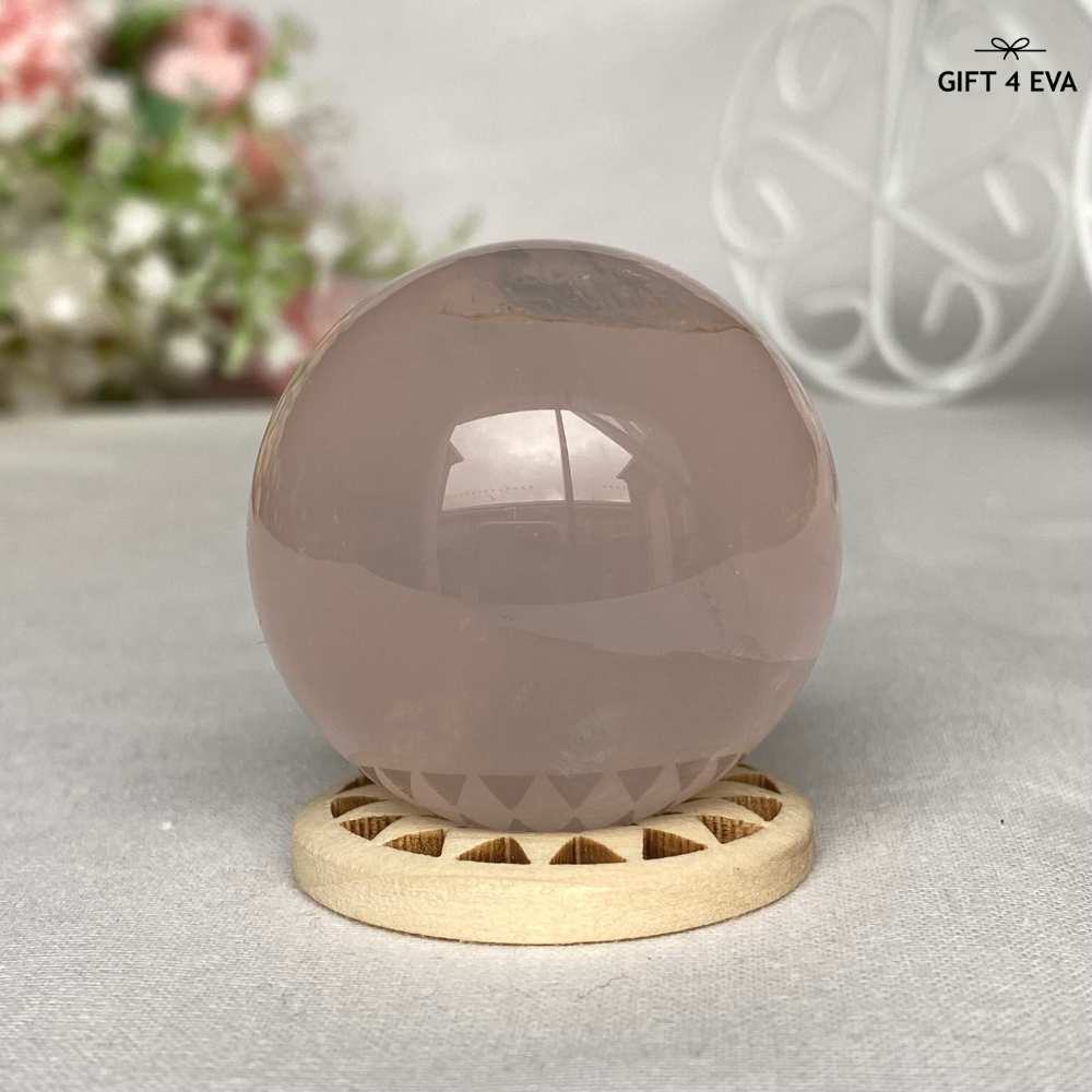 12 Rays Asterism Rose Quartz Sphere 39MM