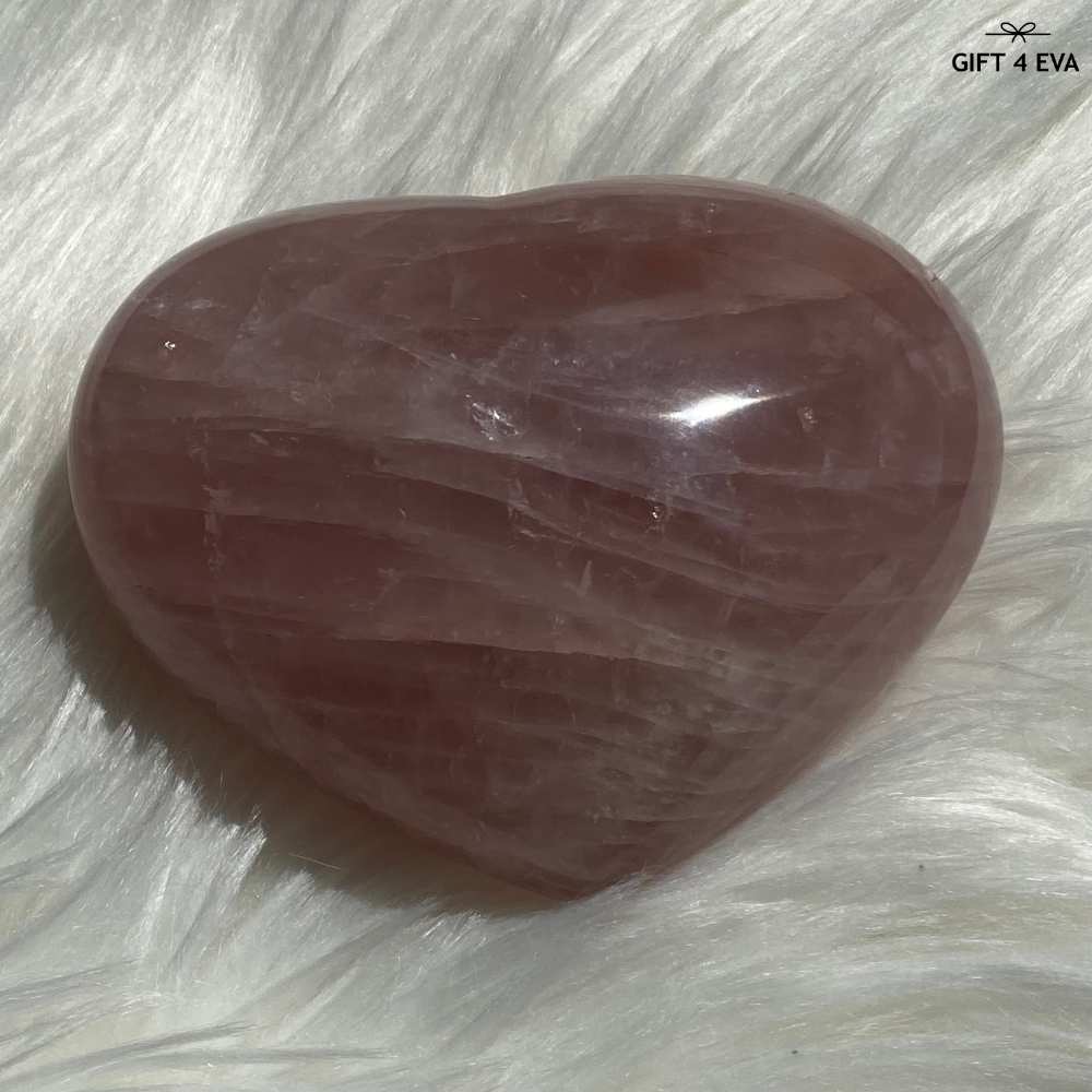 Rose Quartz Puffy Heart - Large