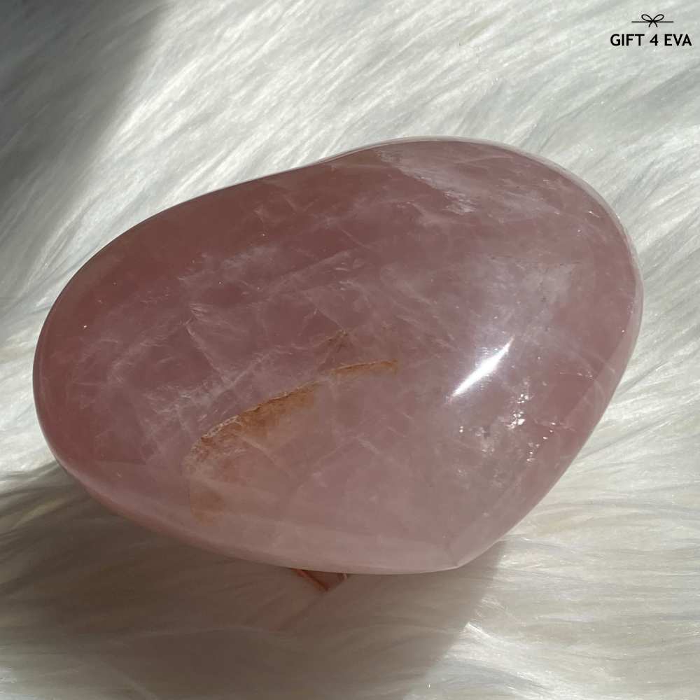 Rose Quartz Puffy Heart - Large