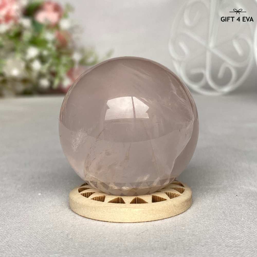 12 Rays Asterism Rose Quartz Sphere 39MM