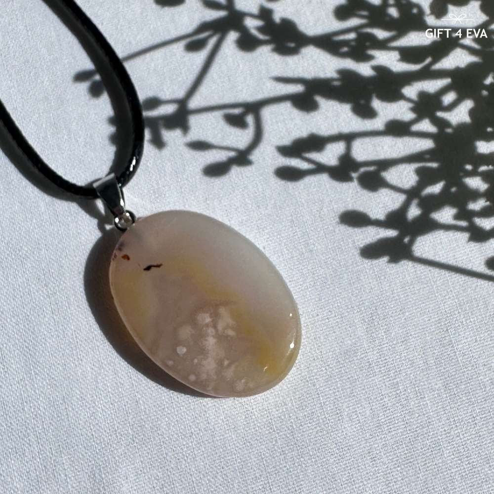 Flower Agate Pendant Necklace