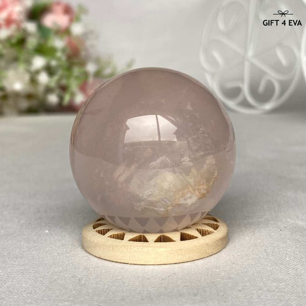 12 Rays Asterism Rose Quartz Sphere 39MM