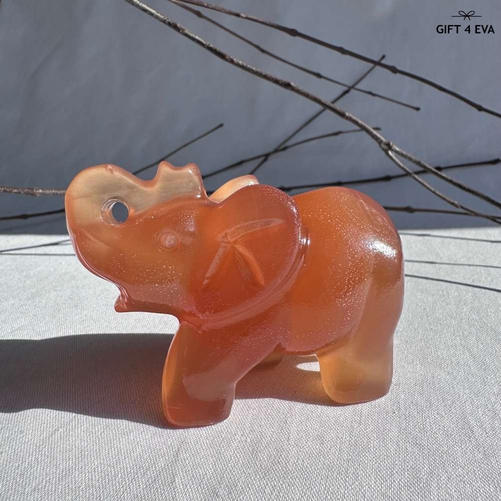 Orange Calcite Elephant