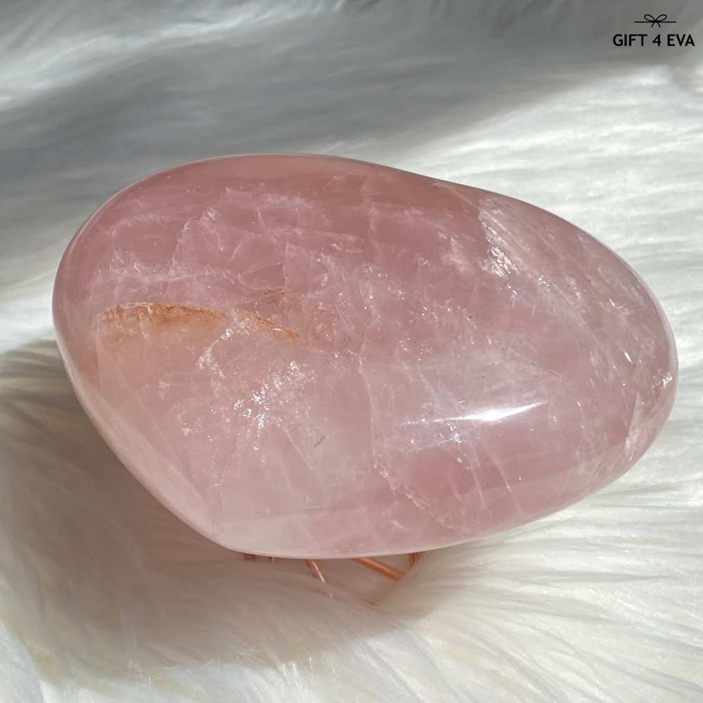 Rose Quartz Puffy Heart - Large