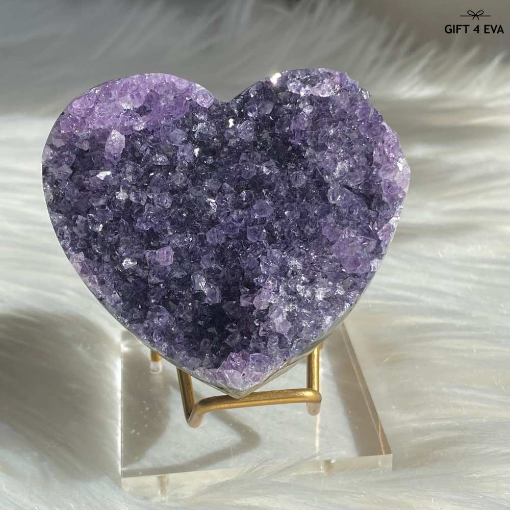 Amethyst Cluster Heart