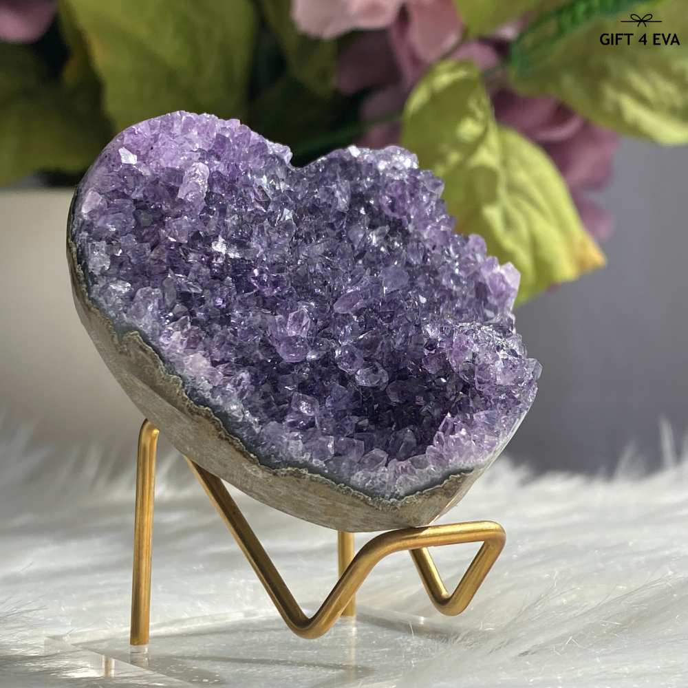 Amethyst Cluster Heart