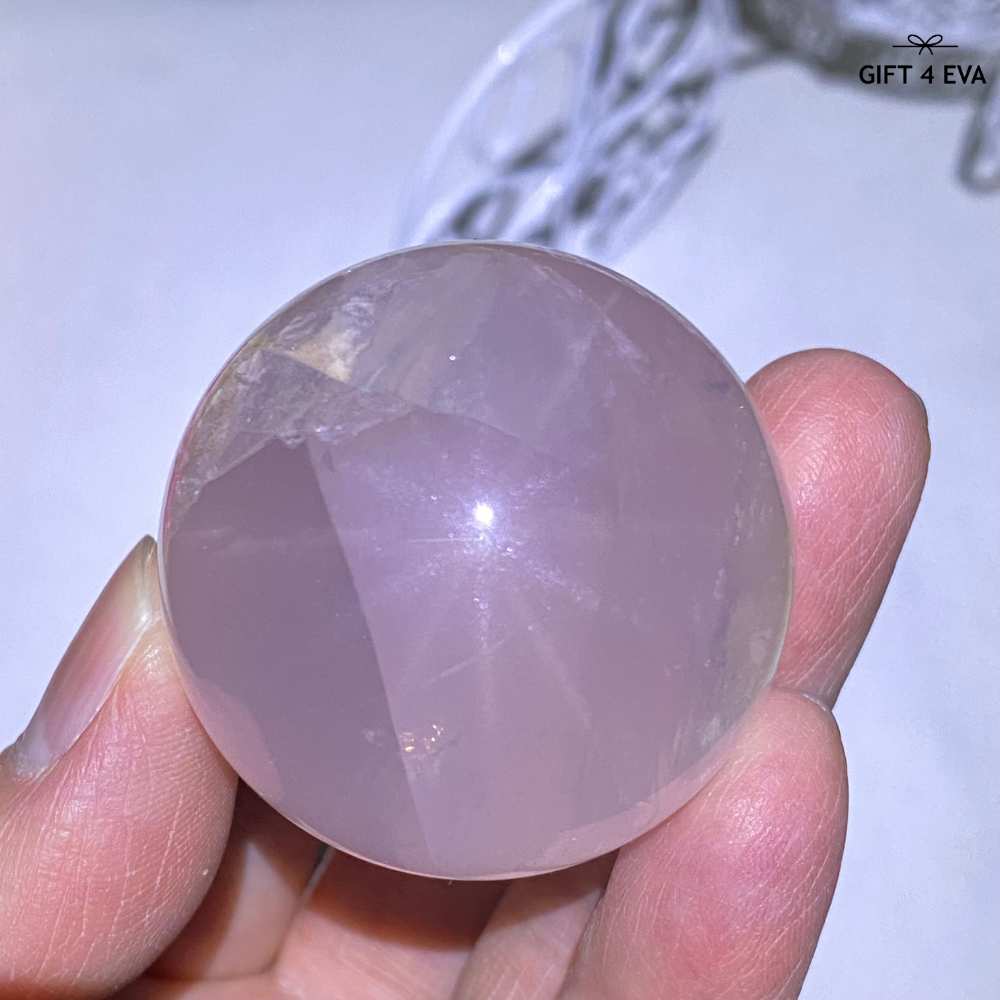 12 Rays Asterism Rose Quartz Sphere 39MM