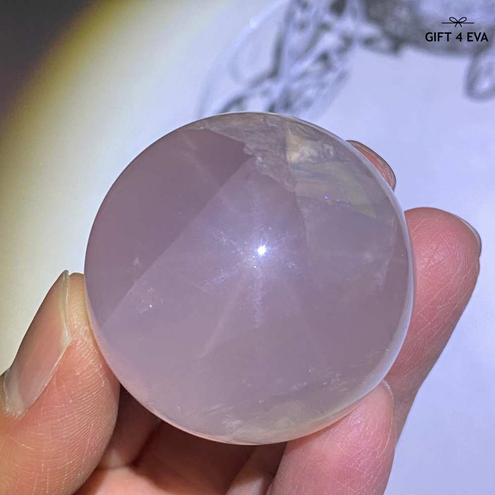 12 Rays Asterism Rose Quartz Sphere 39MM