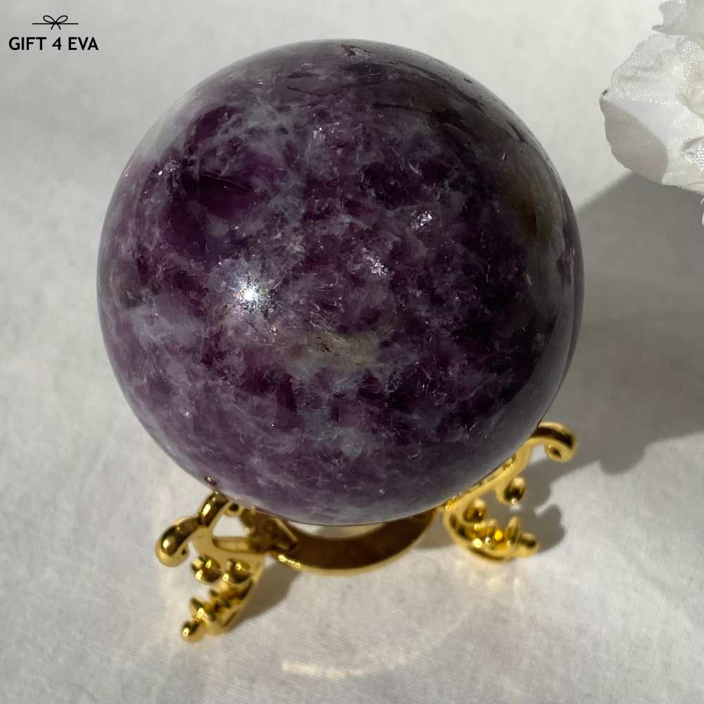 Purple Mica Lepidolite Sphere 56MM