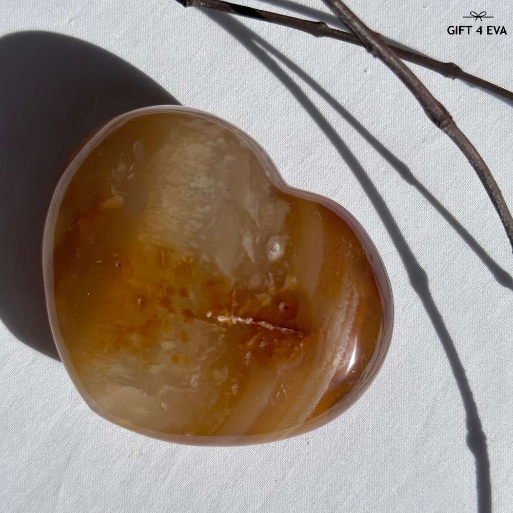 Carnelian Puffy Heart