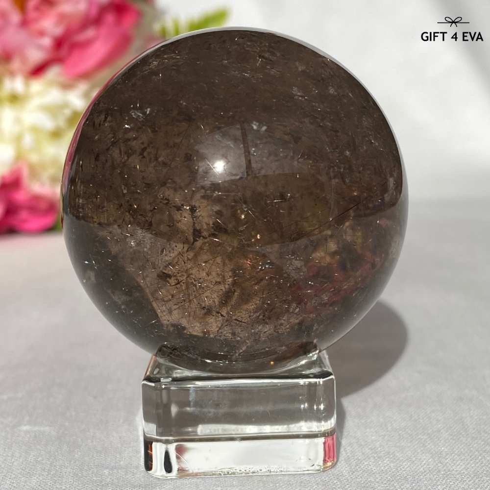 Smoky Rutile Quartz Sphere 51MM