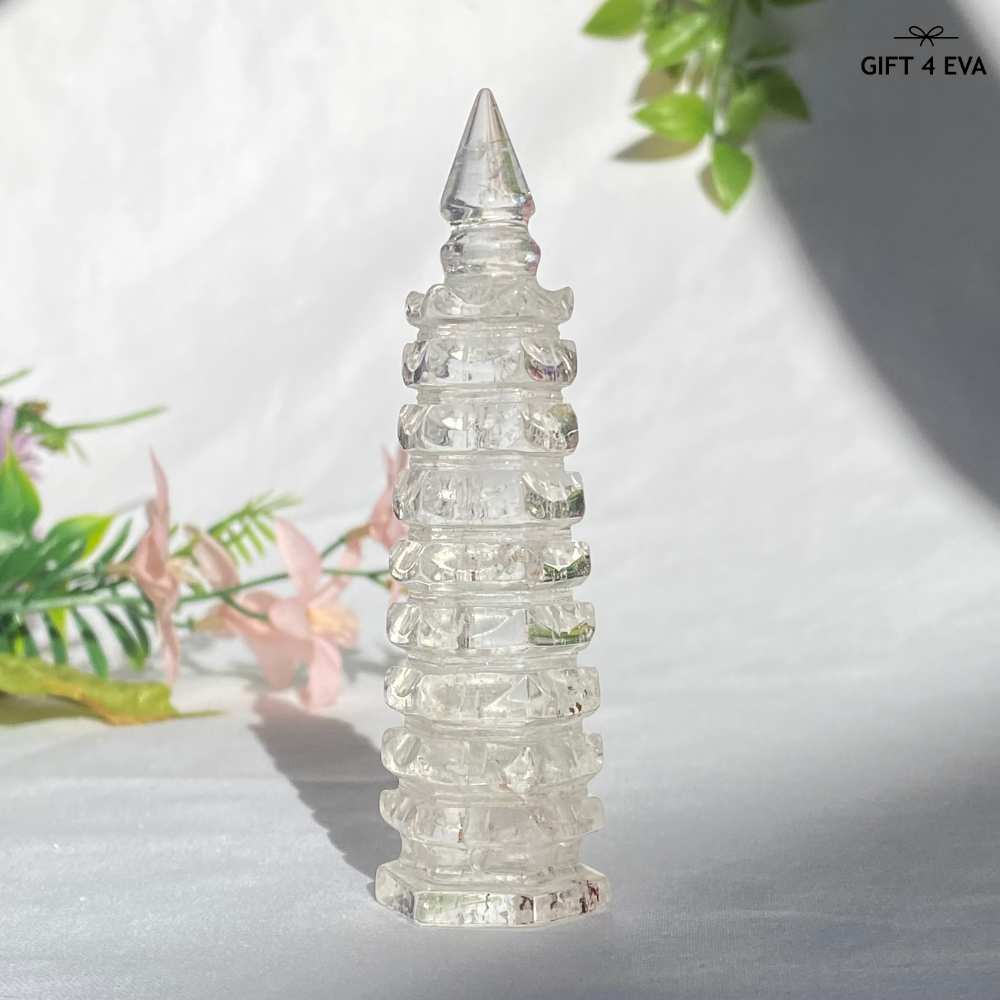 Clear Quartz Wenchang Pagoda Tower