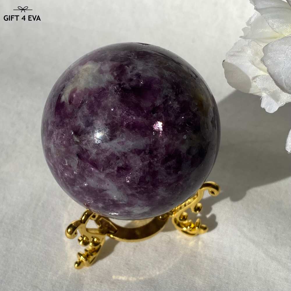 Purple Mica Lepidolite Sphere 56MM