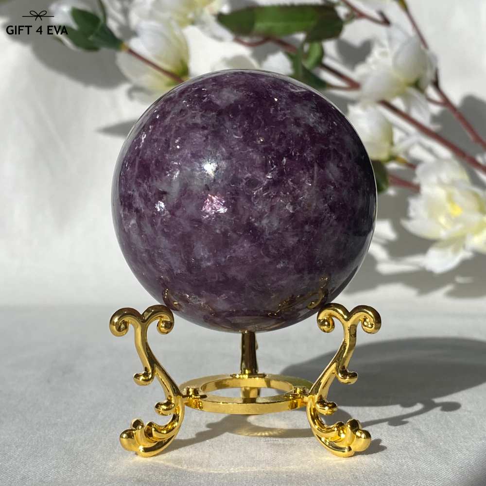 Purple Mica Lepidolite Sphere 56MM