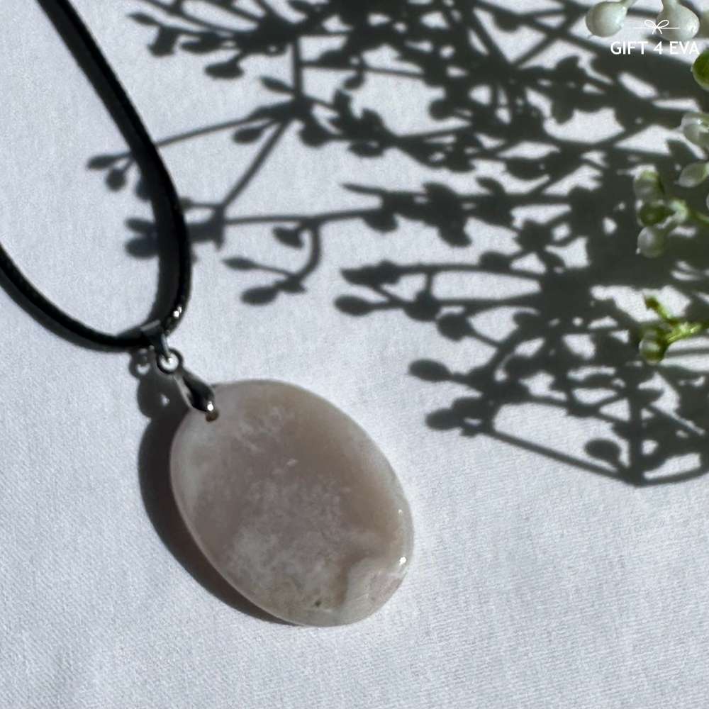 Flower Agate Pendant Necklace