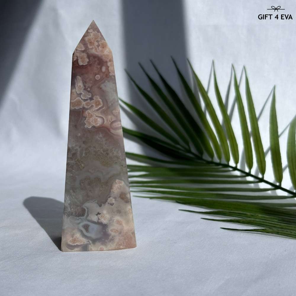 Flower Agate Obelisk