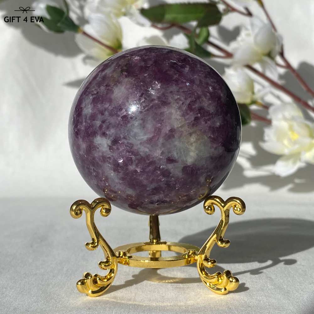 Purple Mica Lepidolite Sphere 56MM