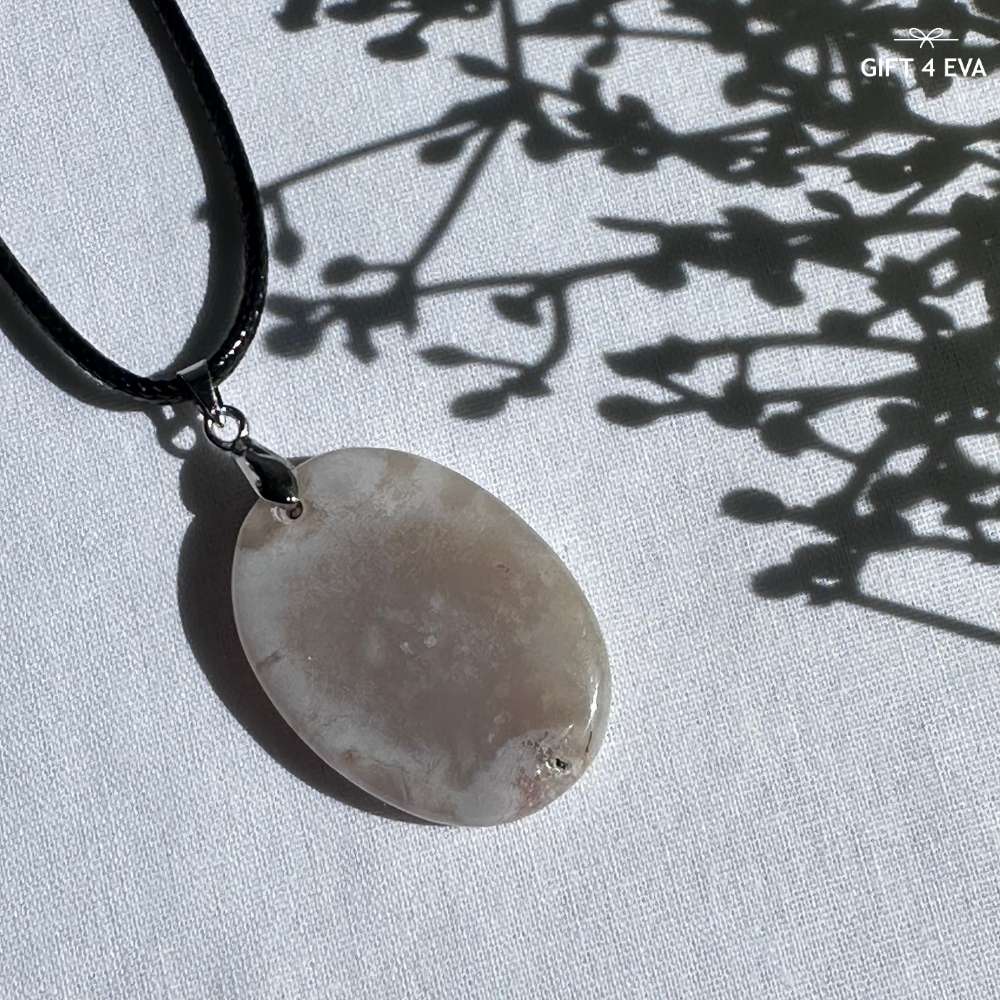 Flower Agate Pendant Necklace