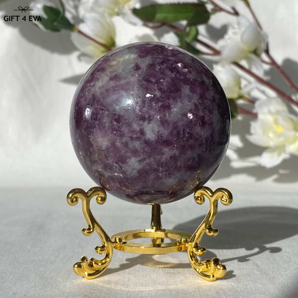 Purple Mica Lepidolite Sphere 56MM