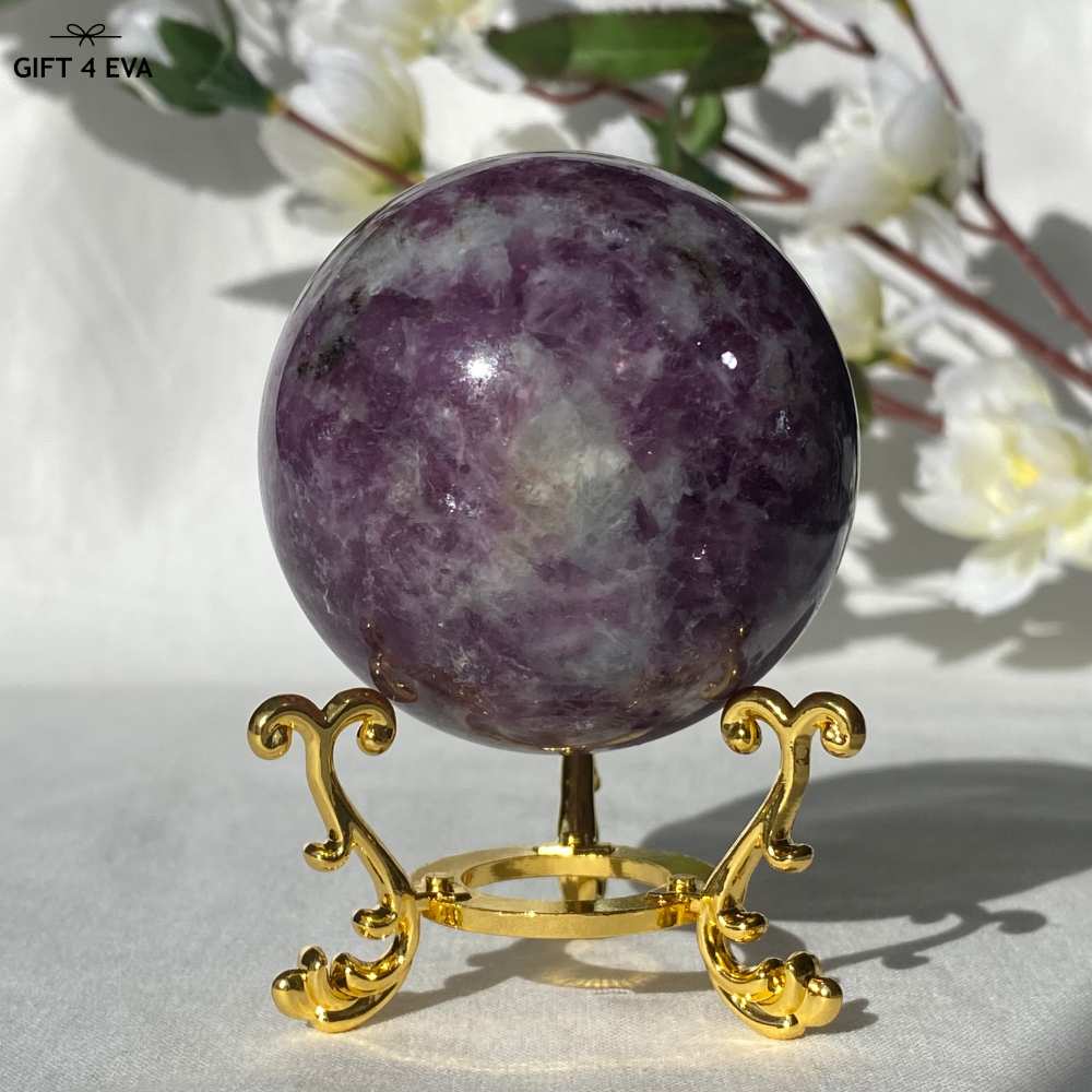 Purple Mica Lepidolite Sphere 56MM