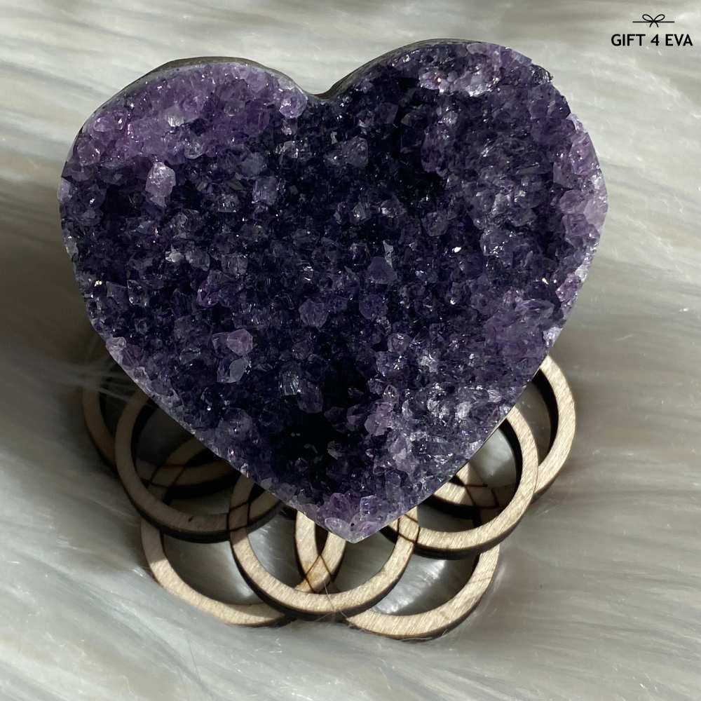 Amethyst Cluster Heart