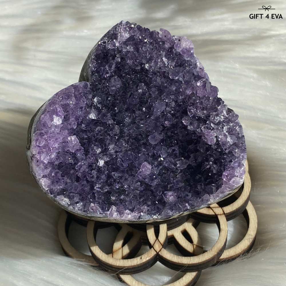 Amethyst Cluster Heart