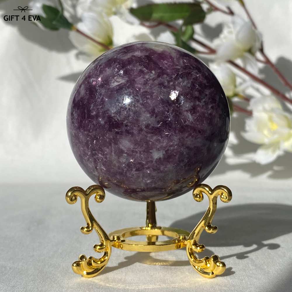 Purple Mica Lepidolite Sphere 56MM