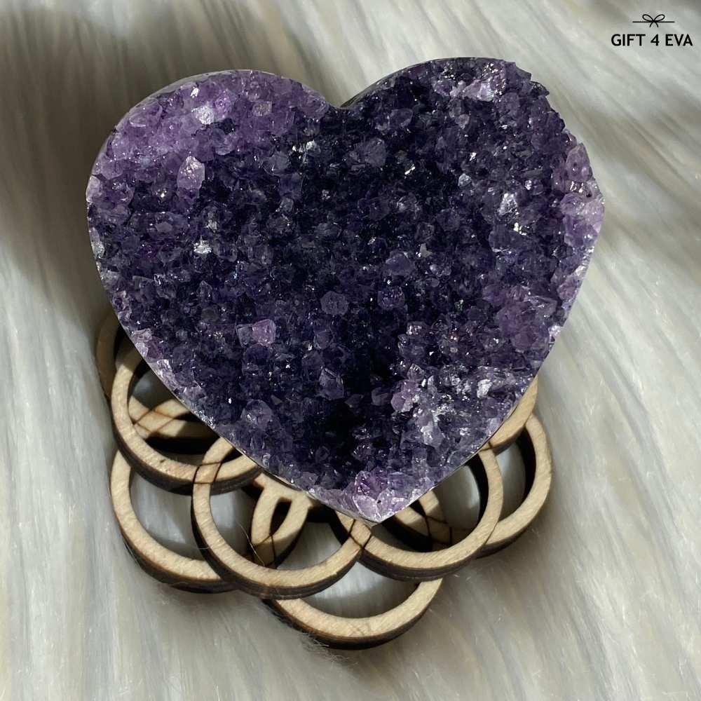 Amethyst Cluster Heart