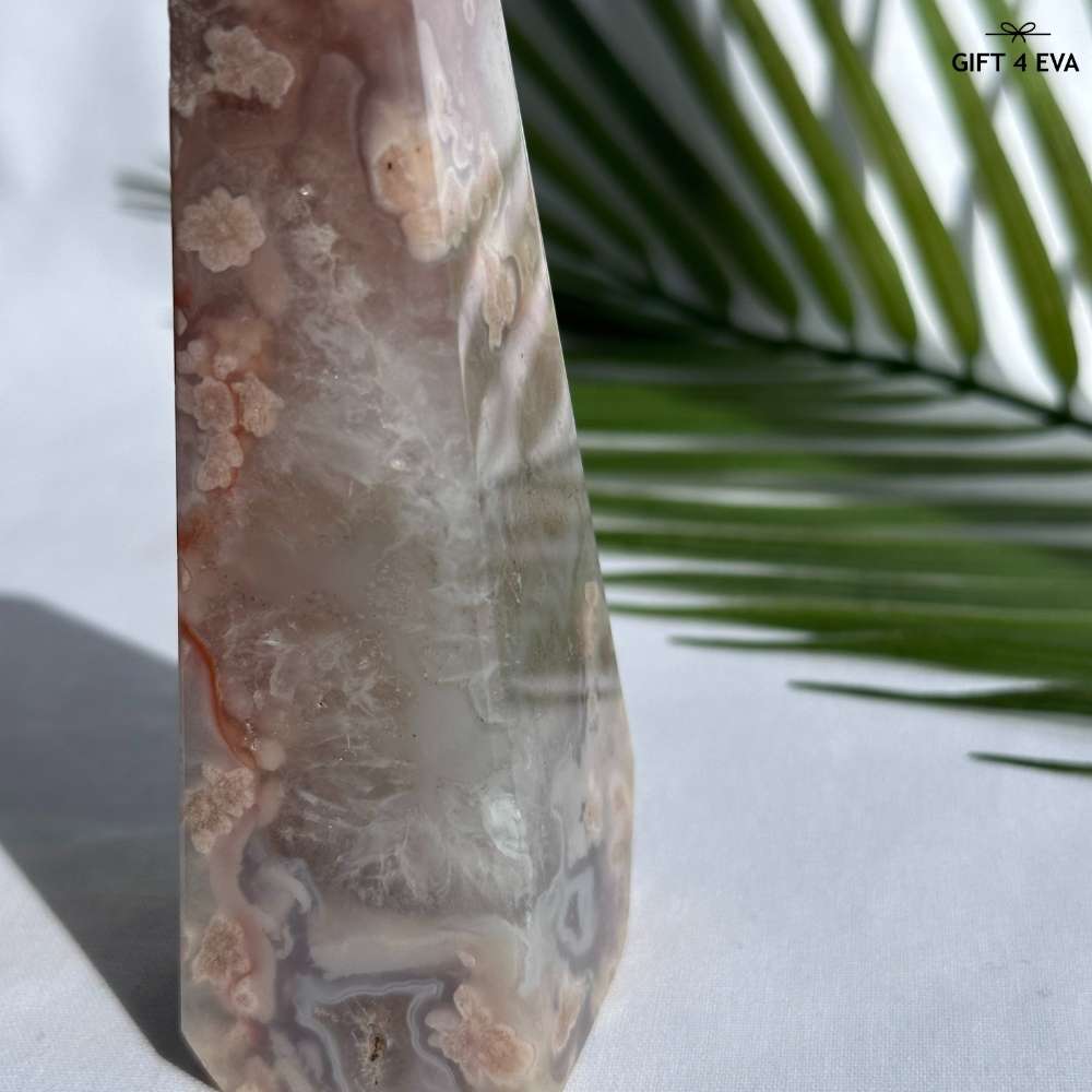 Flower Agate Obelisk