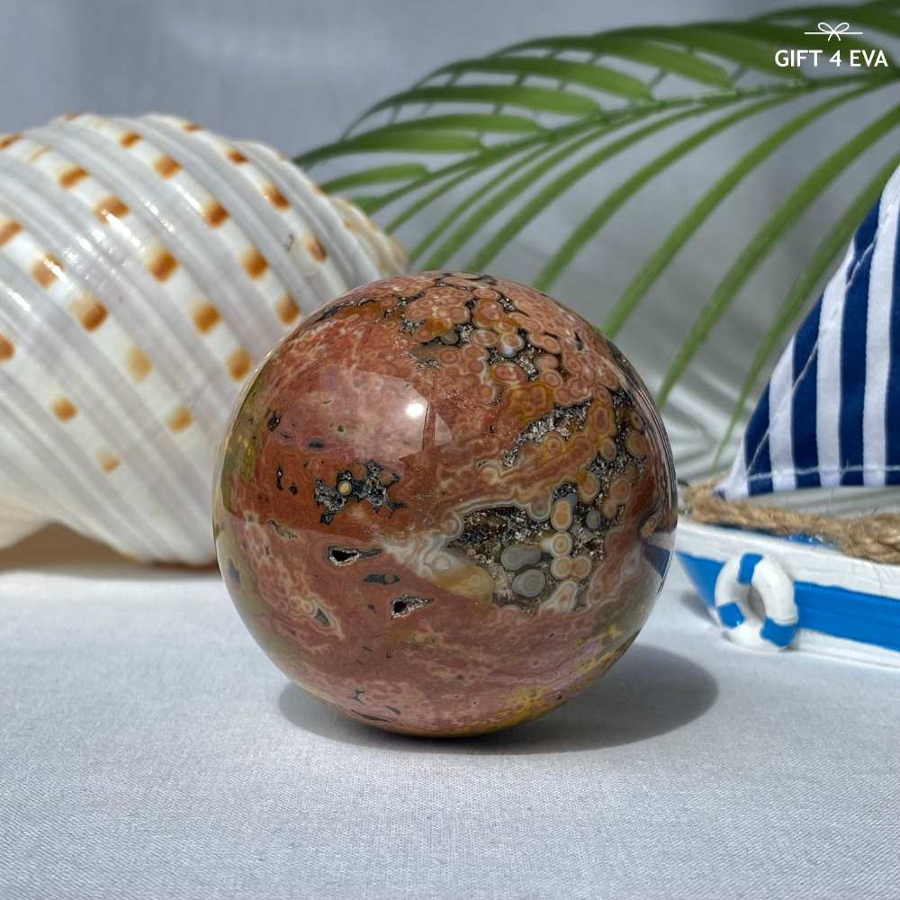 Orbicular Ocean Jasper Sphere 60MM