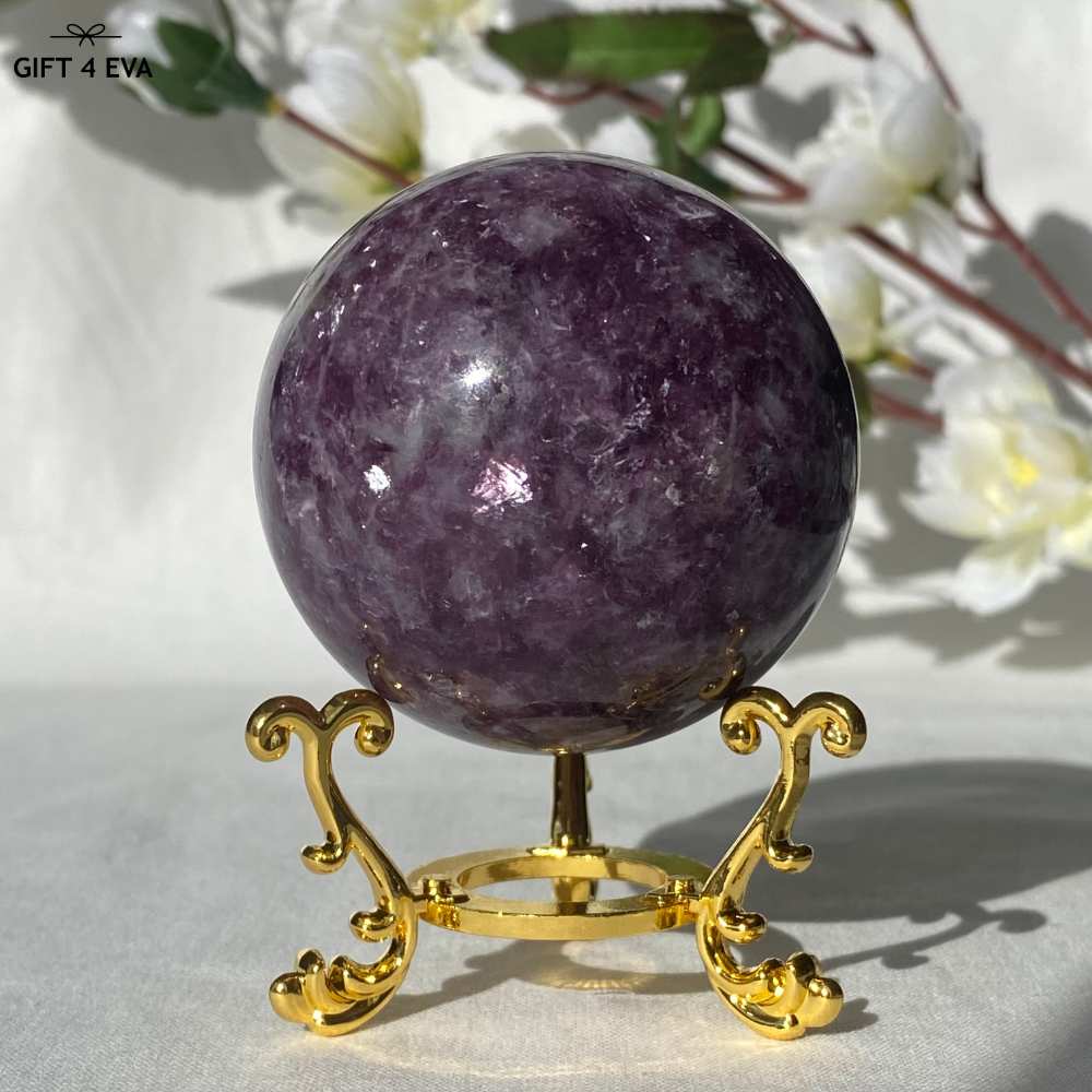 Purple Mica Lepidolite Sphere 56MM