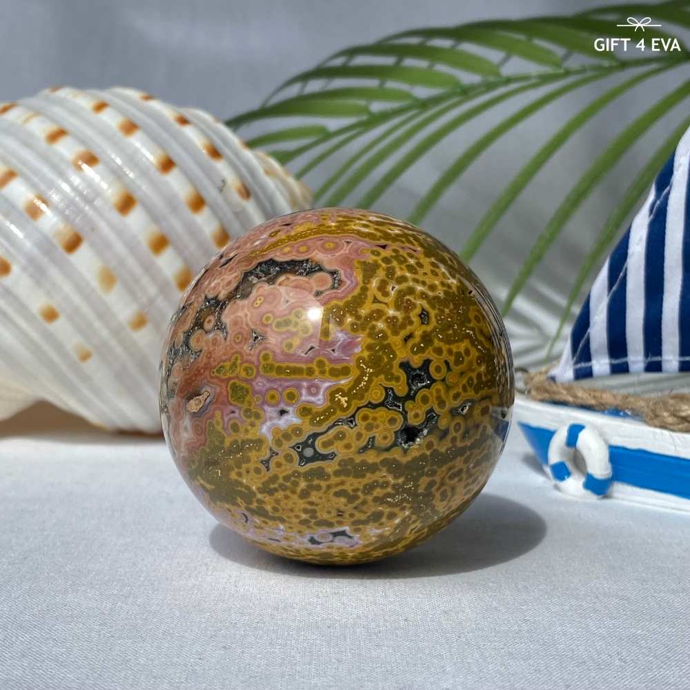 Orbicular Ocean Jasper Sphere 60MM