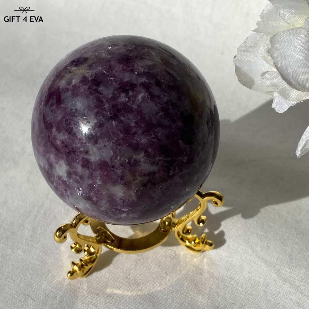 Purple Mica Lepidolite Sphere 56MM