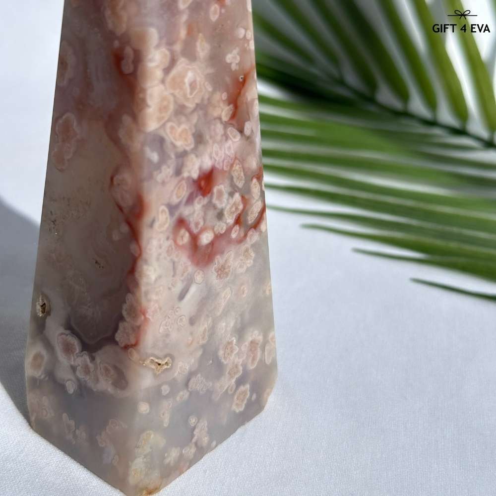 Flower Agate Obelisk