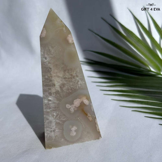 Flower Agate Obelisk