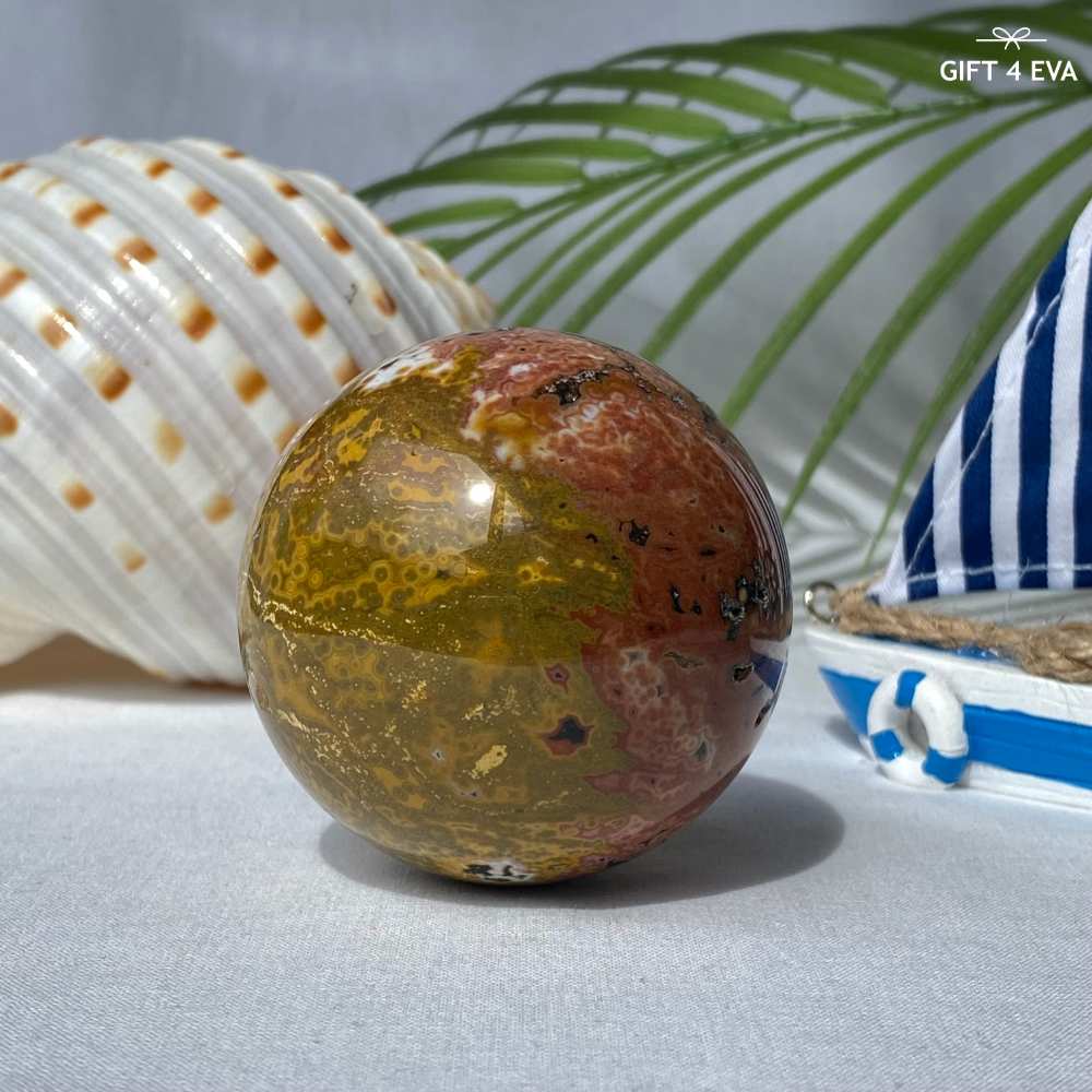 Orbicular Ocean Jasper Sphere 60MM