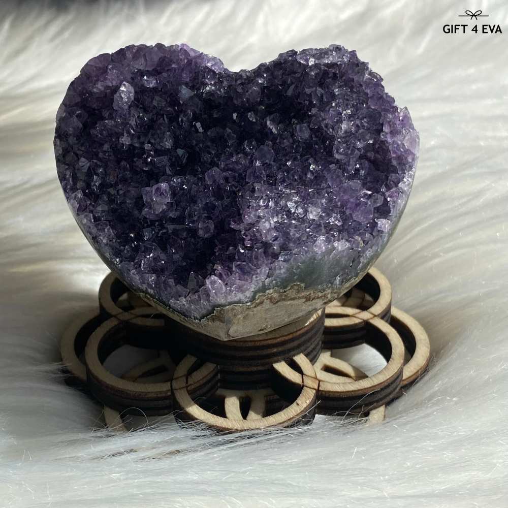 Amethyst Cluster Heart