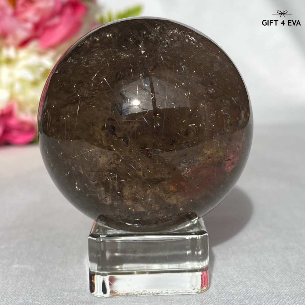 Smoky Rutile Quartz Sphere 51MM