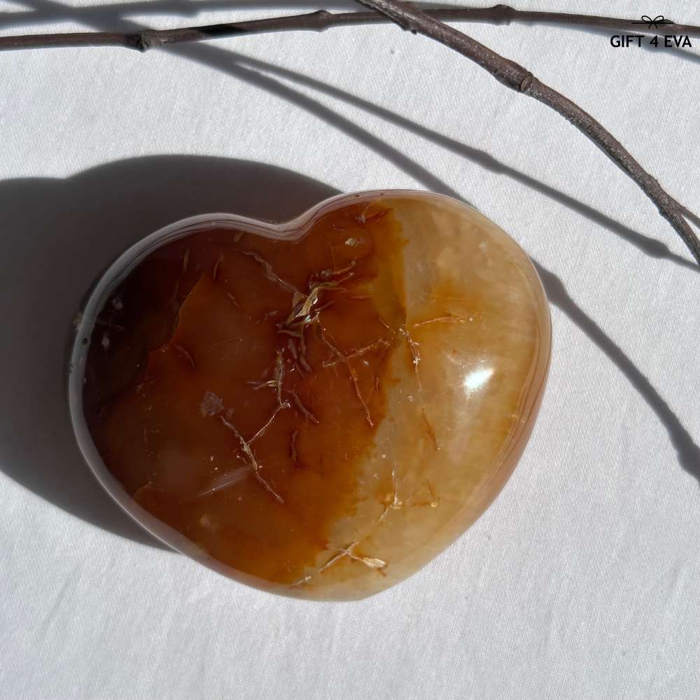 Carnelian Puffy Heart