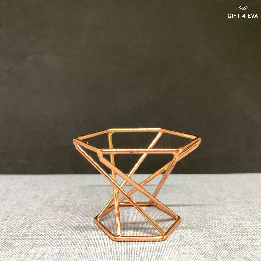 Rose Gold Hexagon Sphere Stand