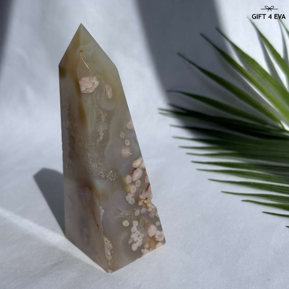 Flower Agate Obelisk