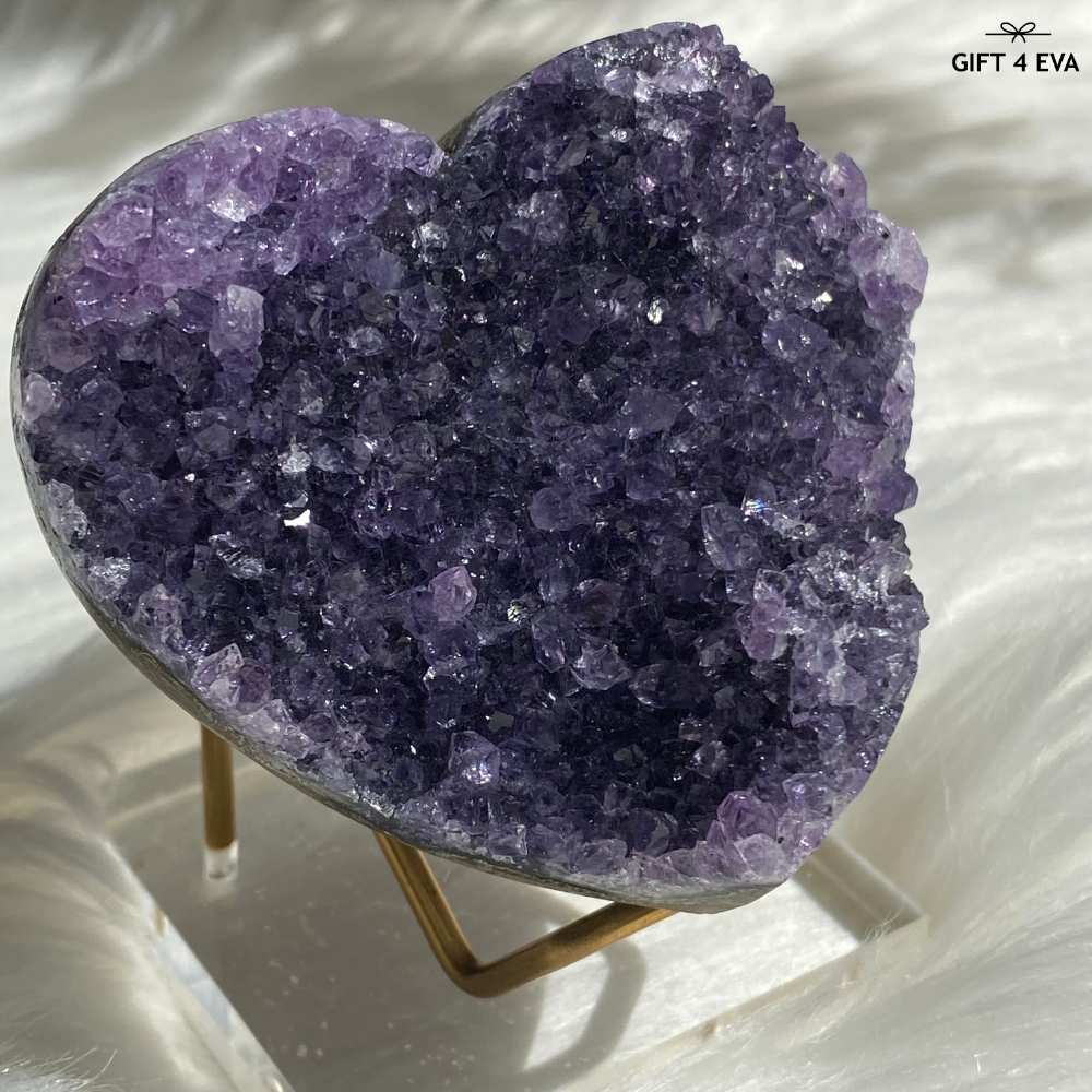 Amethyst Cluster Heart