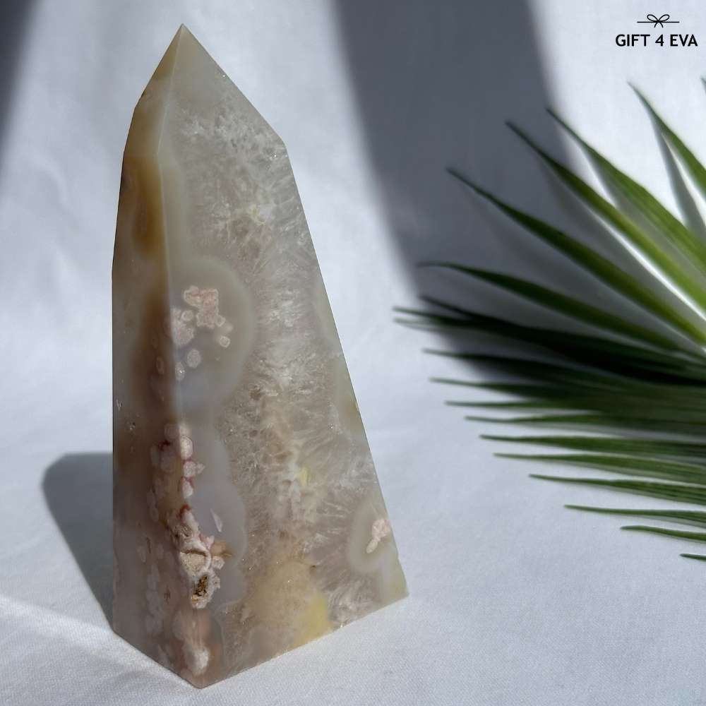 Flower Agate Obelisk